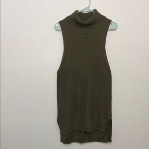 BP. Sleeveless Turtleneck Knit Top – Olive Green, Women’s S